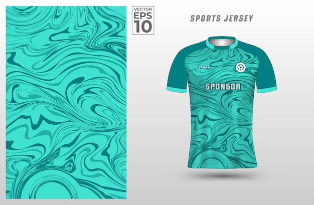T-shirt sport ontwerpsjabloon met abstract vloeibaar patroon voor voetbaltrui