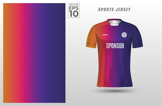 T-shirt sport ontwerpsjabloon met streeppatroon voor voetbaltrui