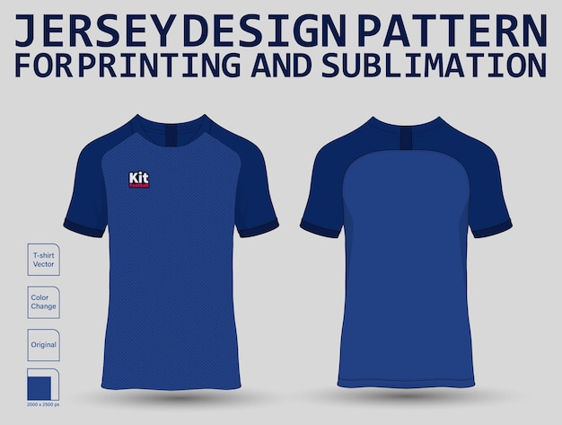 T-shirt sport ontwerpsjabloon. voetbaltrui mockup voor voetbalclub. uniform voor- en achteraanzicht