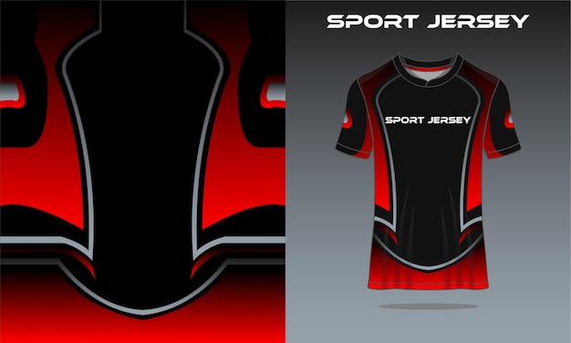 футболка спортивная красная градация серая для гоночных игр футбол