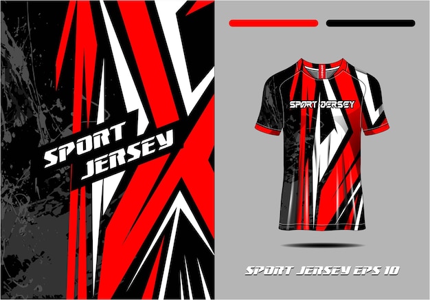 T-shirt sport rood abstract textuur ontwerp voor racen voetbal gaming motorcross gaming fietsen