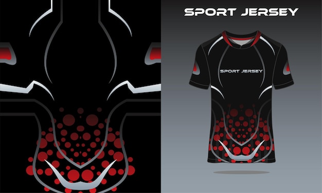 T-shirt sport rood gradatie grijs voor racen gaming voetbal