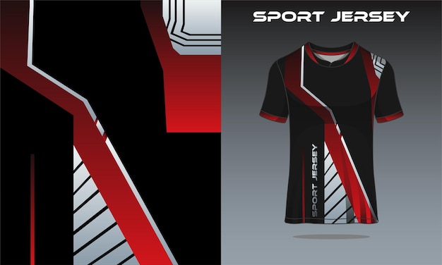 t-shirt sport rood gradatie grijs voor racen gaming voetbal