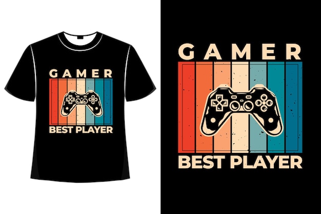 T-shirt stick console player retro