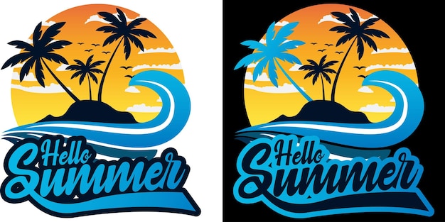 T shirt summer logo design