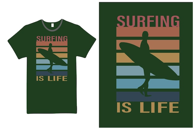 Vector t shirt surfing california