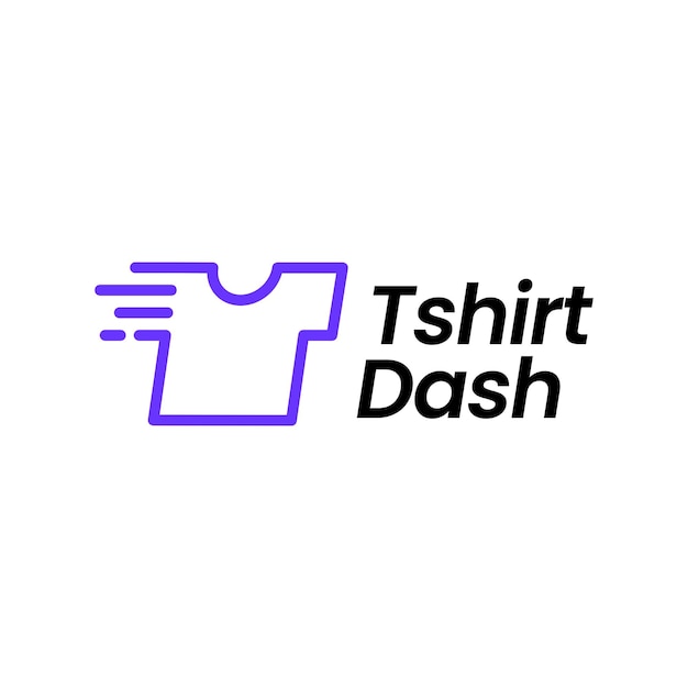 T shirt tee dash fast laundry quick clean digital logo vector icon illustration