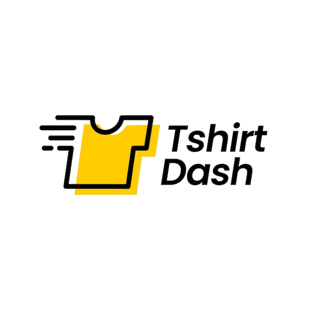 T-shirt tee dash lavanderia veloce veloce pulito logo digitale icona vettore illustrazione