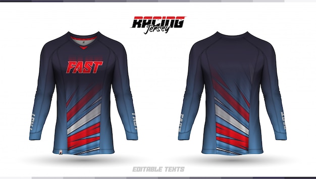 Vector t-shirt template, racing jersey design, soccer jersey