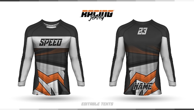 Vector t-shirt template, racing jersey design, soccer jersey