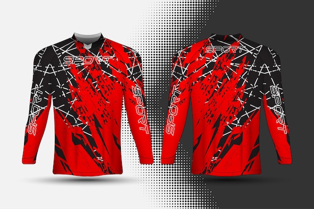 T-shirt template, sport racing jersey with abstract design.