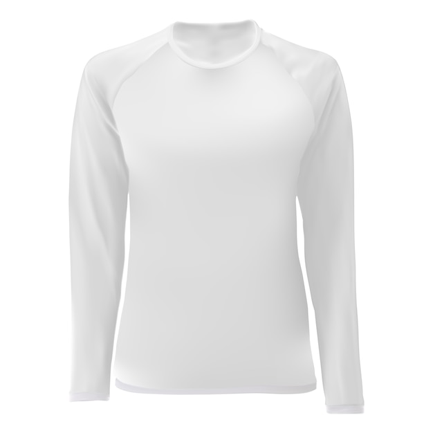 T shirt template, White blank front view. 