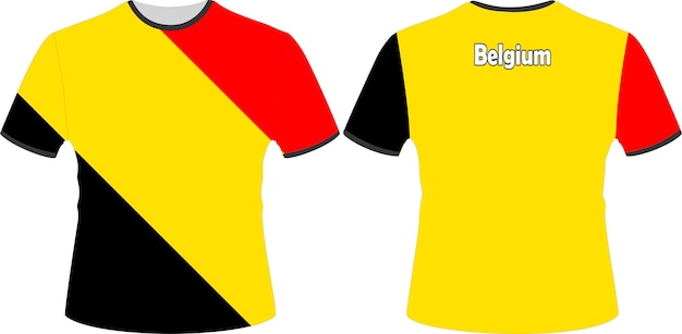 A t - shirt that says belgium flag on it