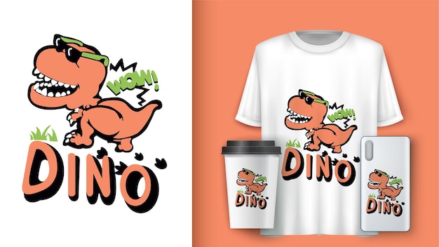 Vector a t shirt that says 'dino' on it