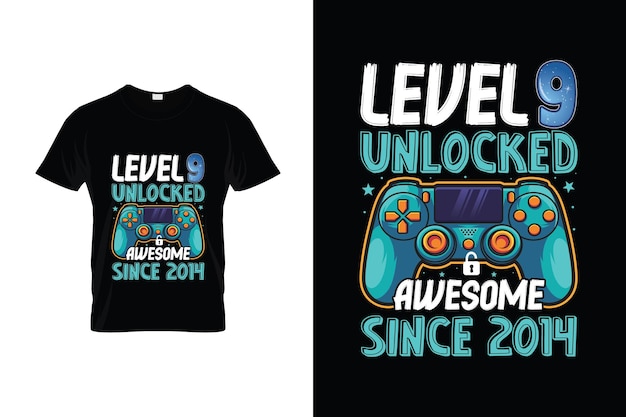 A t - shirt that says level 9 unlocked since 2012.