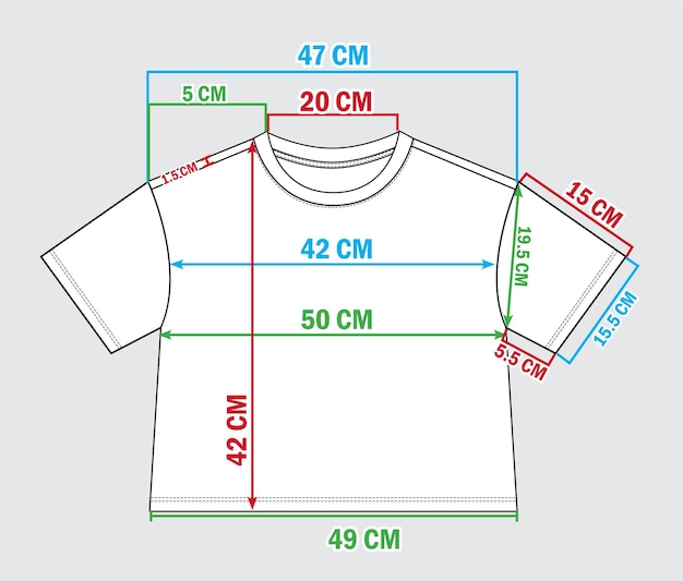 T-shirt tops met meting details vector illustratie