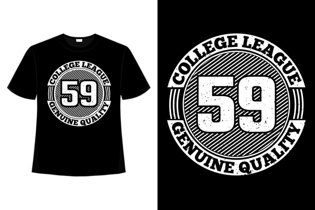 T-shirt typografie college league echte kwaliteit vintage stijl