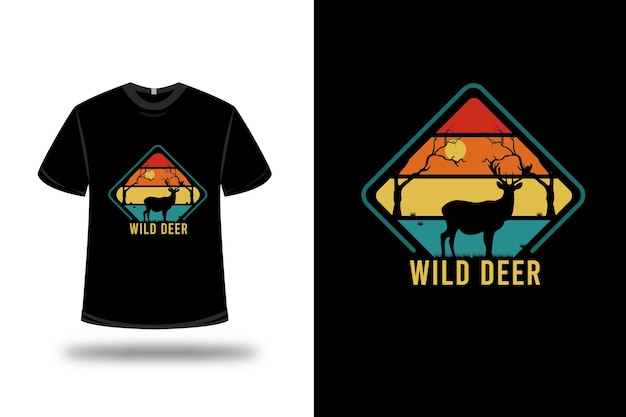 T-shirt wild deer color orange yellow and green