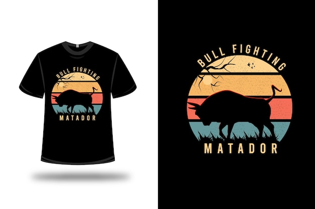 T shirt with bull fighting matador colorful design