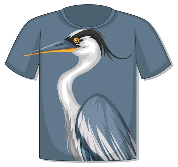 鷺鳥柄のtシャツ