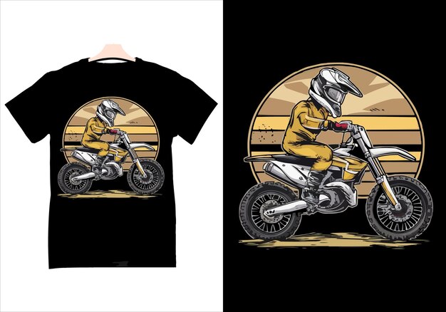 a t shirt with a picture of a man on it is riding a motorcycle