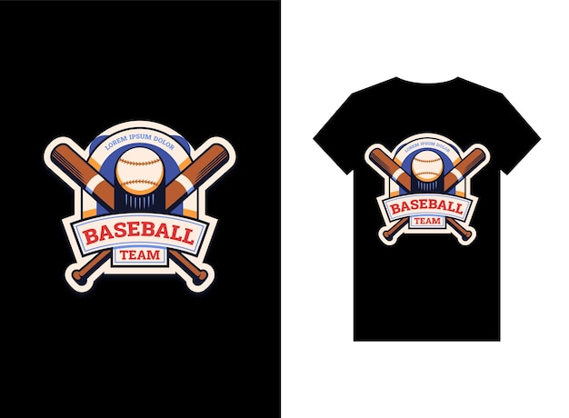 Vettore t-shirt con il titolo'squadra di baseball'