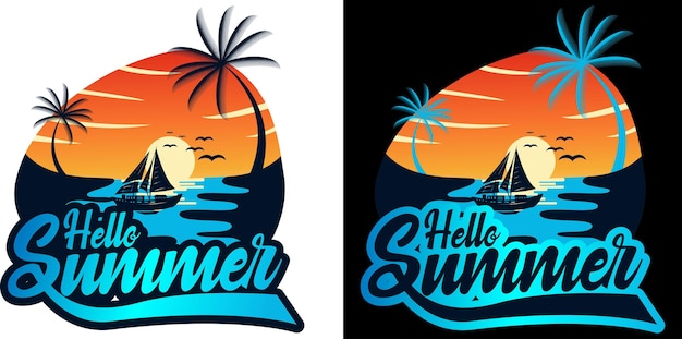 t-shirt zomer logo ontwerp