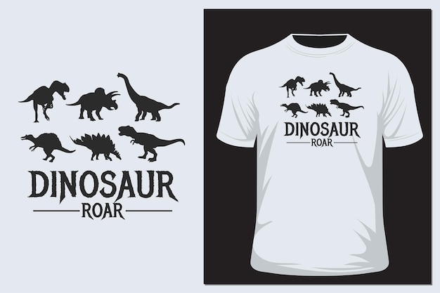T-shirtafbeeldingen met dinosaurus vectorillustratie