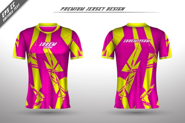 T-shirtontwerp aan de voorkant Sportontwerp voor racefietsen gaming jersey vector