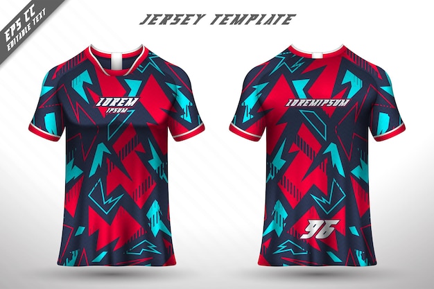 T-shirtontwerp aan de voorkant Sportontwerp voor racefietsen gaming jersey vector