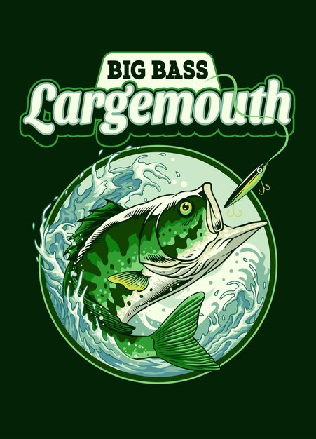 T-shirtontwerp Het vangen van Big Bass Largemouth Fish