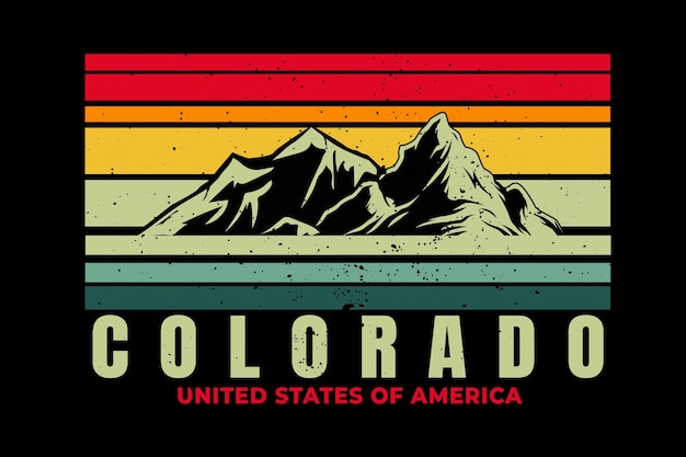 T-shirtontwerp met Colorado Mountain mooi in retrostijl