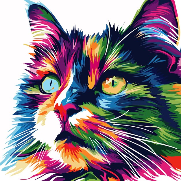 Vector t-shirtontwerp met kattenprint