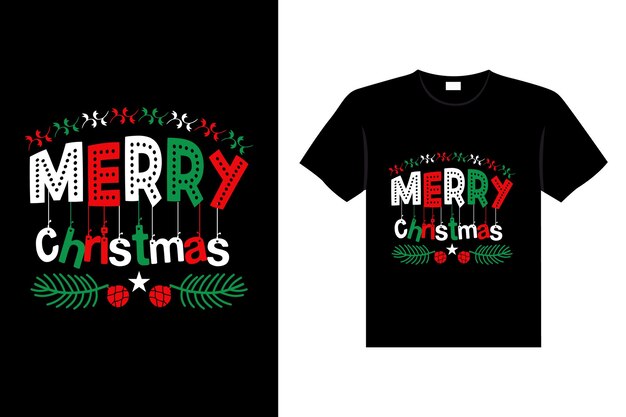 Vector t-shirtontwerp met kersttypografie