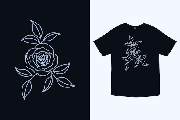 T-shirtontwerp met rozenbloemen