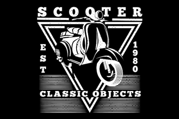 T-shirtontwerp met scooter vintage stijl