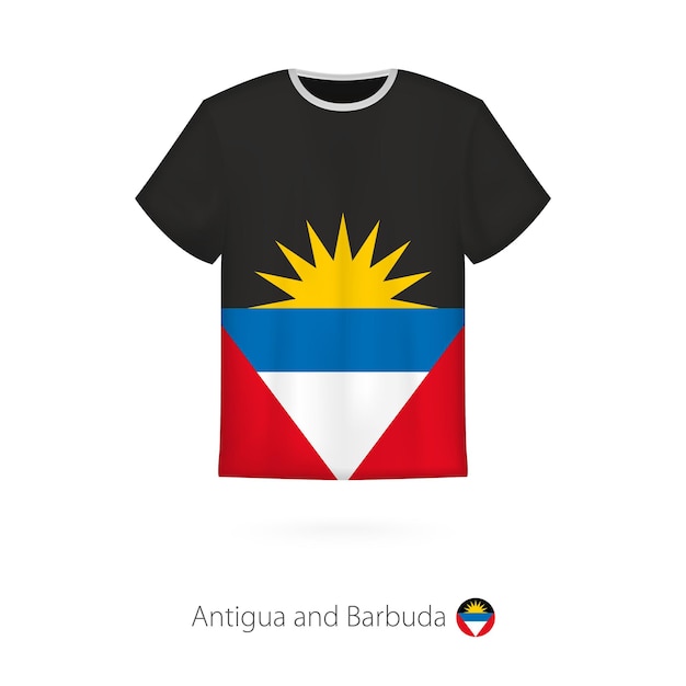 T-shirtontwerp met vlag van Antigua en Barbuda T-shirt vectorsjabloon