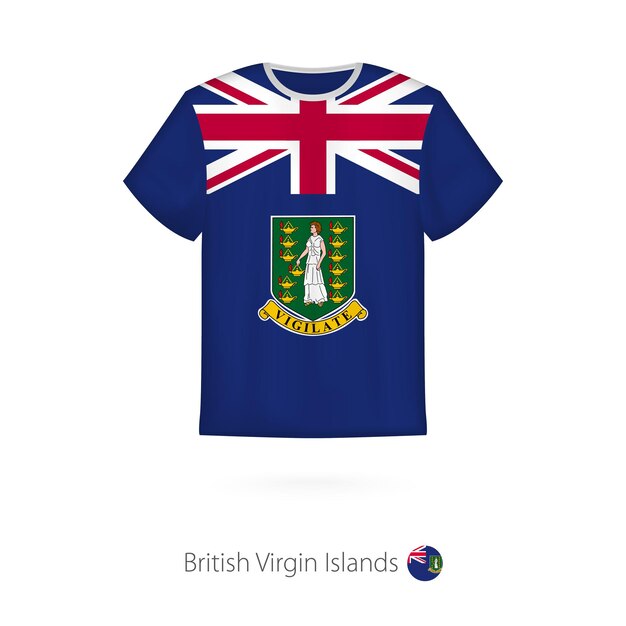 T-shirtontwerp met vlag van Britse Maagdeneilanden T-shirt vectorsjabloon