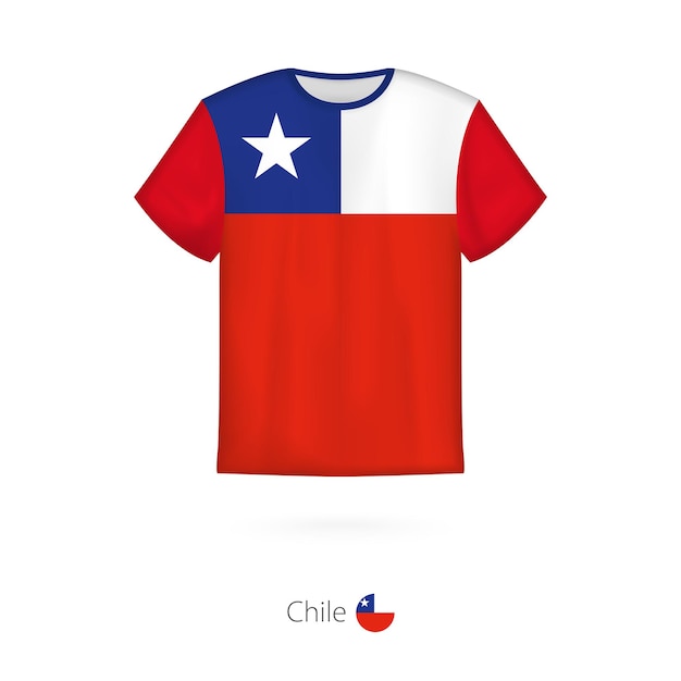 T-shirtontwerp met vlag van Chili T-shirt vectorsjabloon