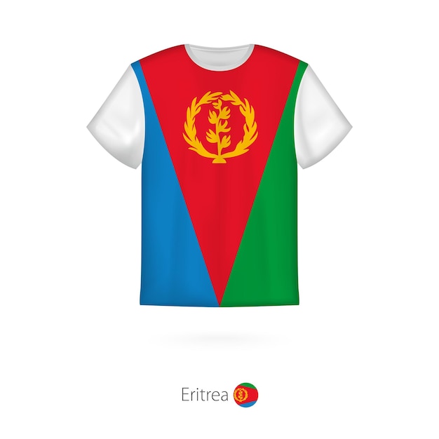 T-shirtontwerp met vlag van Eritrea. T-shirt vector sjabloon.