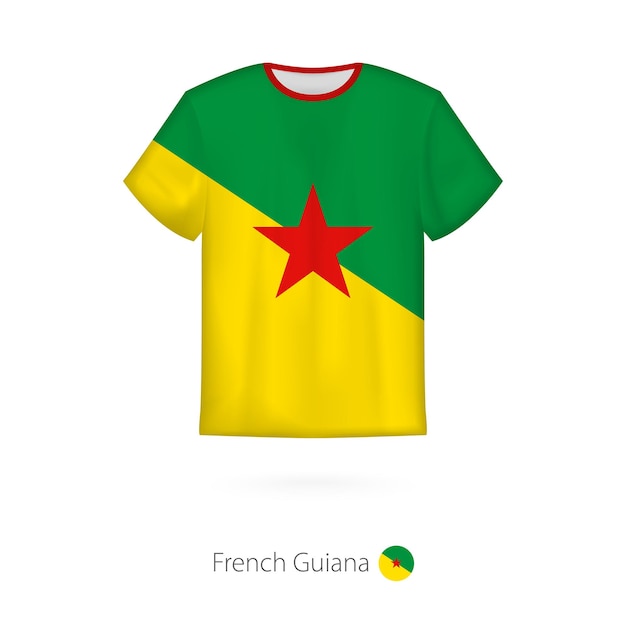 T-shirtontwerp met vlag van frans-guyana t-shirt vectorsjabloon