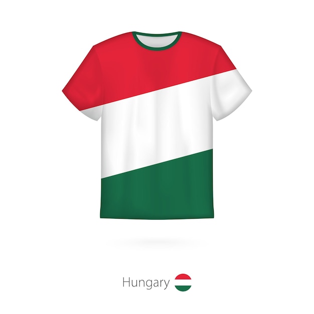 T-shirtontwerp met vlag van Hongarije. T-shirt vector sjabloon.