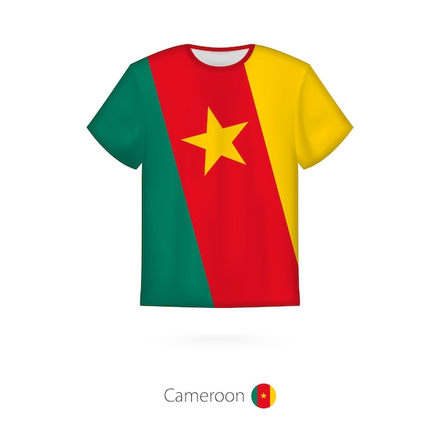 T-shirtontwerp met vlag van Kameroen. T-shirt vector sjabloon.