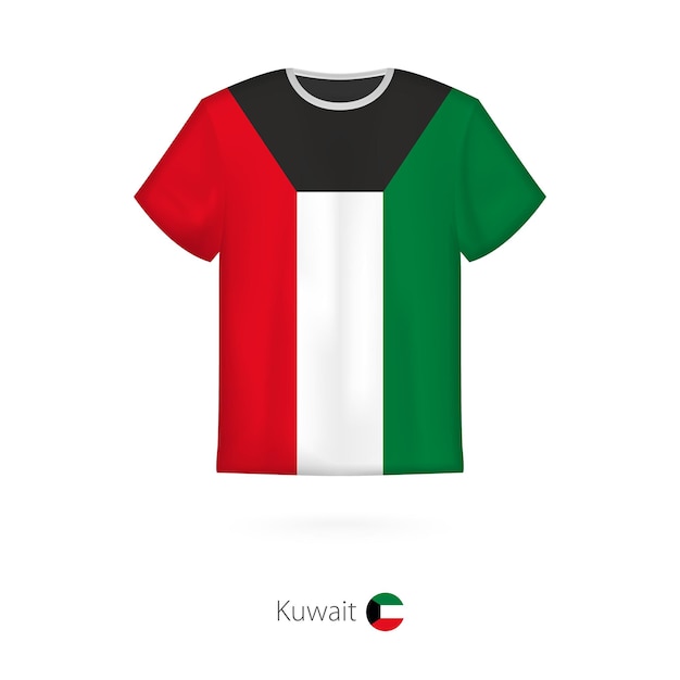 T-shirtontwerp met vlag van Koeweit T-shirt vectorsjabloon