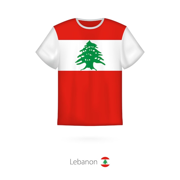 T-shirtontwerp met vlag van Libanon T-shirt vectorsjabloon