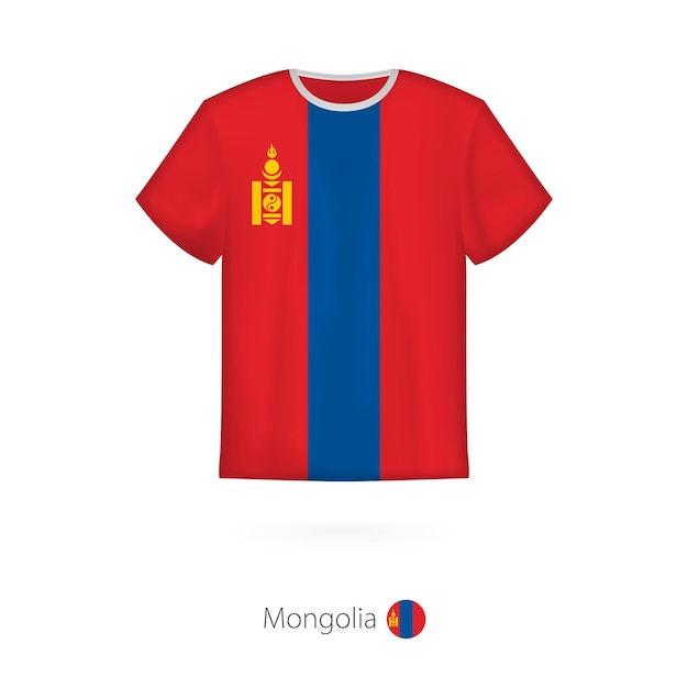 T-shirtontwerp met vlag van Mongolië.