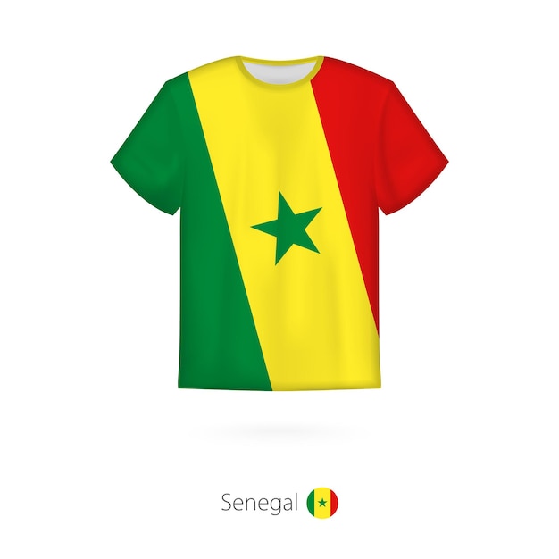 T-shirtontwerp met vlag van Senegal. T-shirt vector sjabloon.