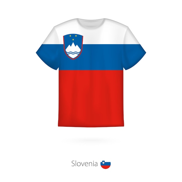 T-shirtontwerp met vlag van Slovenië. T-shirt vector sjabloon.