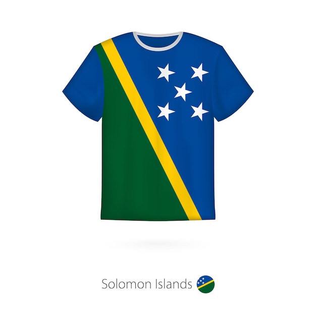 T-shirtontwerp met vlag van t-shirt vectorsjabloon van de salomonseilanden