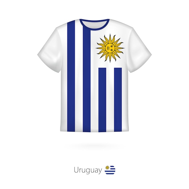 T-shirtontwerp met vlag van Uruguay T-shirt vectorsjabloon